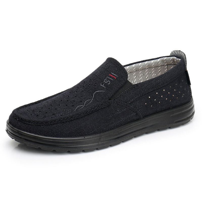 Heren Ademend Antislip Comfortabele Zachte Bodem Oude Peking Casual Doek Schoenen