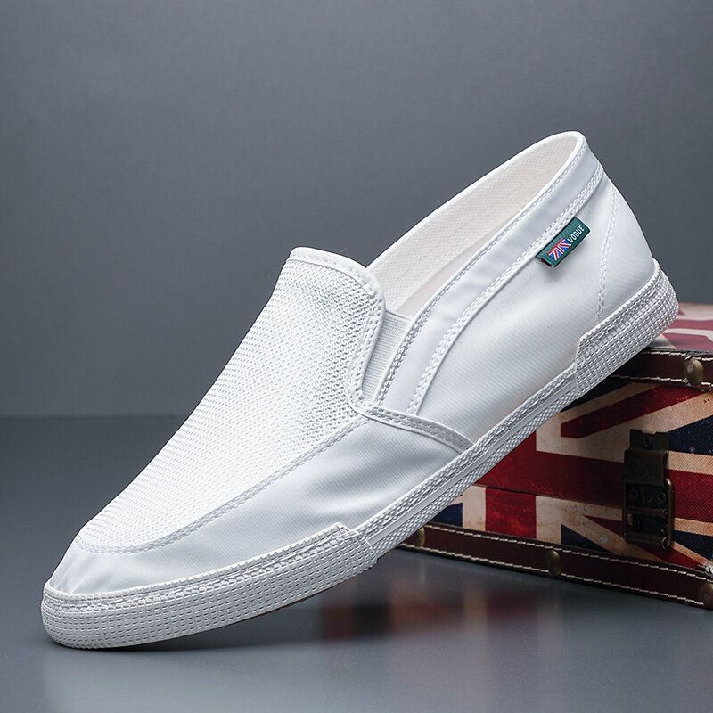 Heren Ademend Ijs Zijde Antislip Comfortabele Zachte Zool Slip On Solid Casual Court Shoes