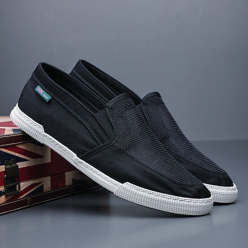 Heren Ademend Ijs Zijde Antislip Comfortabele Zachte Zool Slip On Solid Casual Court Shoes