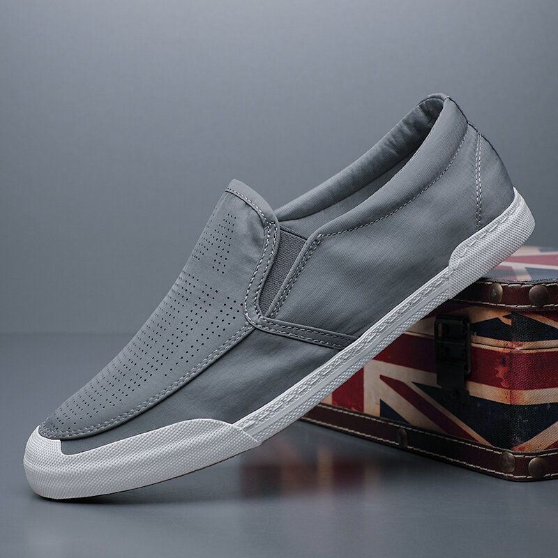 Heren Ademende Ijs Zijde Zachte Comfortabele Zool Solide Slip On Casual Court Shoes