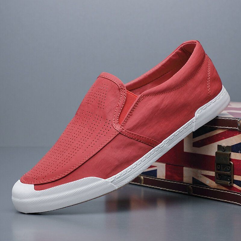 Heren Ademende Ijs Zijde Zachte Comfortabele Zool Solide Slip On Casual Court Shoes