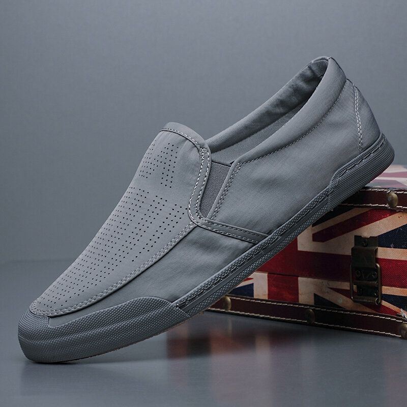 Heren Ademende Ijs Zijde Zachte Comfortabele Zool Solide Slip On Casual Court Shoes