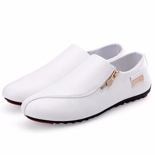 Heren Ademende Rits Slip On Antislip Casual Flats Schoenen