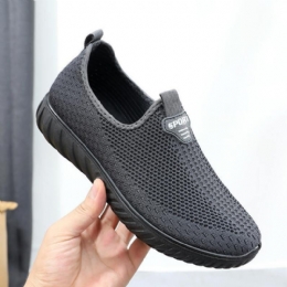 Heren Ademende Stof Antislip Comfortabele Zool Slip Op Oude Peking Casual Schoenen