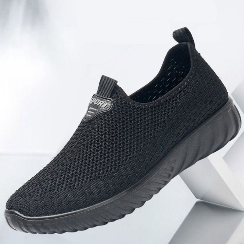 Heren Ademende Stof Antislip Comfortabele Zool Slip Op Oude Peking Casual Schoenen