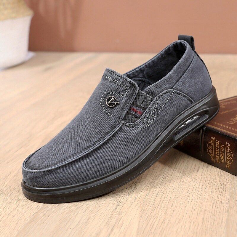 Heren Ademende Zachte Zool Antislip Comfortabele Slip Op Oude Peking Casual Schoenen