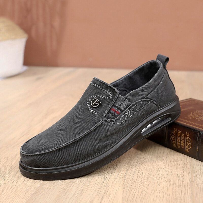 Heren Ademende Zachte Zool Antislip Comfortabele Slip Op Oude Peking Casual Schoenen