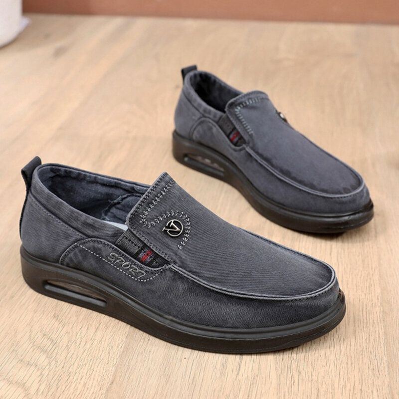 Heren Ademende Zachte Zool Antislip Comfortabele Slip Op Oude Peking Casual Schoenen