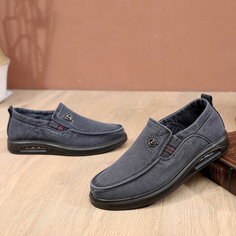 Heren Ademende Zachte Zool Antislip Comfortabele Slip Op Oude Peking Casual Schoenen