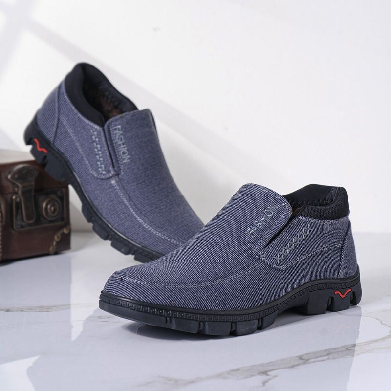 Heren Antislip Warm Gevoerde Comfortabele Oude Peking Casual Katoenen Schoenen