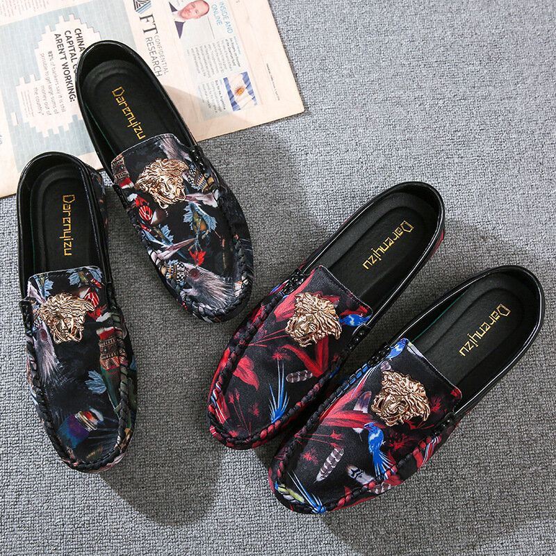 Heren Bloemenprint Antislip Casual Loafers Voor Loafers