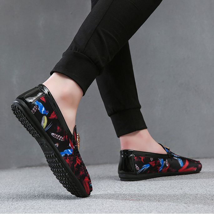 Heren Bloemenprint Antislip Casual Loafers Voor Loafers