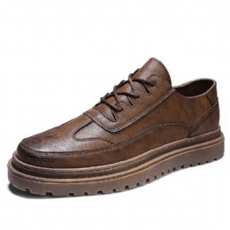 Heren Brogue Microfiber Leer Antislip Draagbare Vintage Casual Schoenen