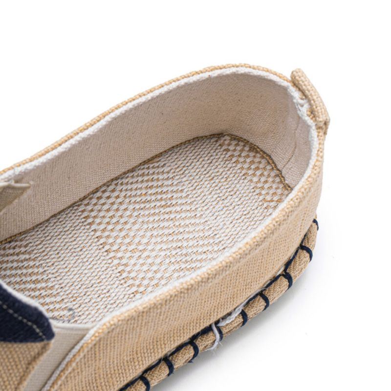 Heren Canvas Ademend Antislip Handstiksels Comfortabele Oude Peking Casual Linnen Schoenen