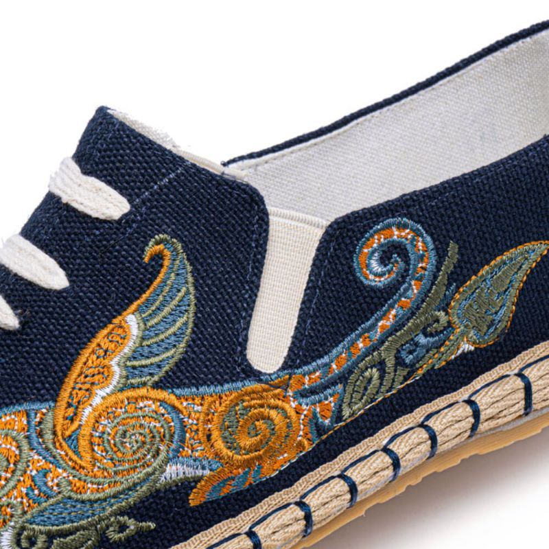 Heren Canvas Ademende Handstiksels Comfortabele Oude Peking Casual Linnen Schoenen