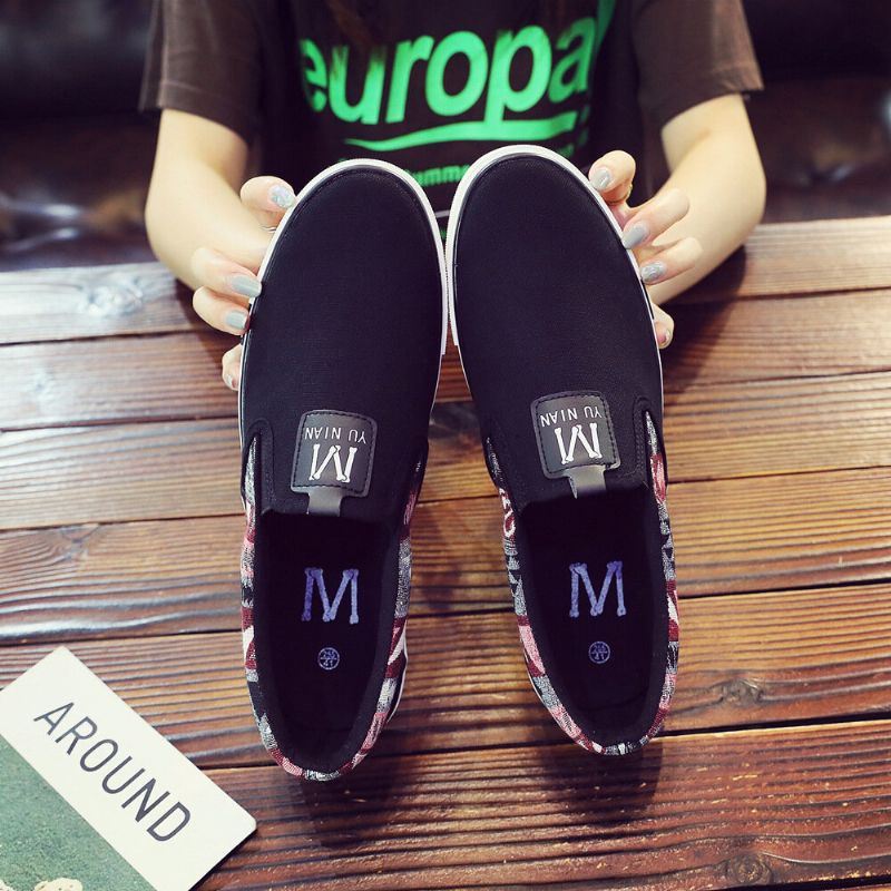 Heren Canvas Ademende Slip-on Antislip Soft Casual Court Shoes