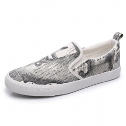 Heren Canvas Ademende Slip On Comfy Casual Court Platte Schoenen