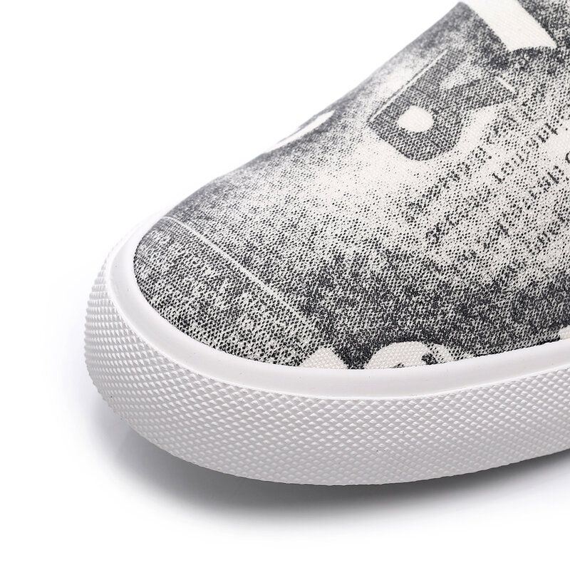 Heren Canvas Ademende Slip On Comfy Casual Court Platte Schoenen