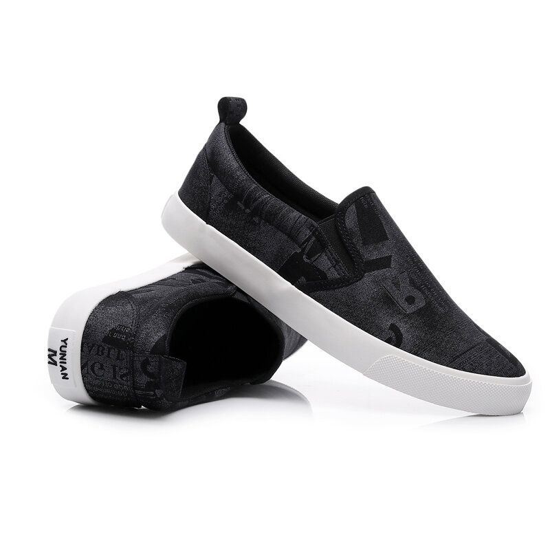 Heren Canvas Ademende Slip On Comfy Casual Court Platte Schoenen