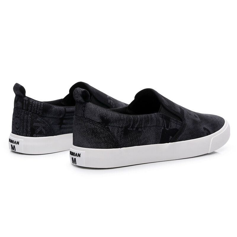 Heren Canvas Ademende Slip On Comfy Casual Court Platte Schoenen