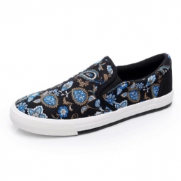 Heren Canvas Ademende Slip On Soft Pattern Casual Court Shoes