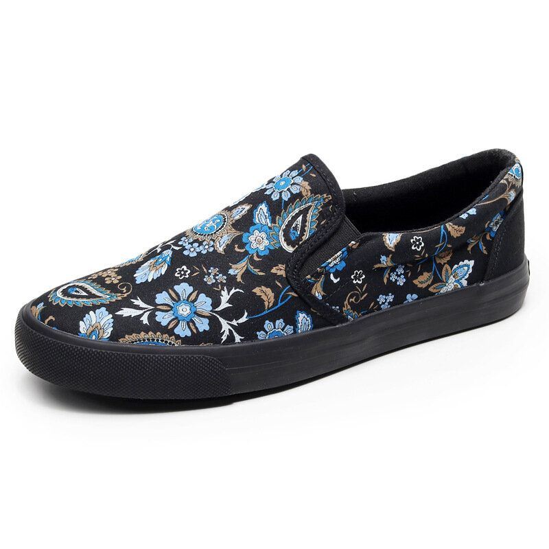 Heren Canvas Ademende Slip On Soft Pattern Casual Court Shoes