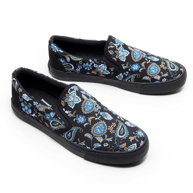 Heren Canvas Ademende Slip On Soft Pattern Casual Court Shoes