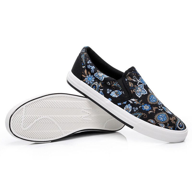 Heren Canvas Ademende Slip On Soft Pattern Casual Court Shoes