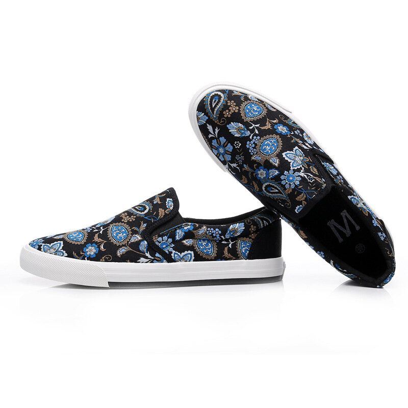 Heren Canvas Ademende Slip On Soft Pattern Casual Court Shoes