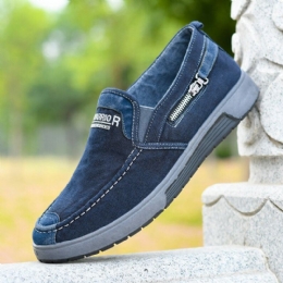 Heren Canvas Ademende Zachte Zool Comfortabele Slip Op Oude Peking Casual Doek Schoenen