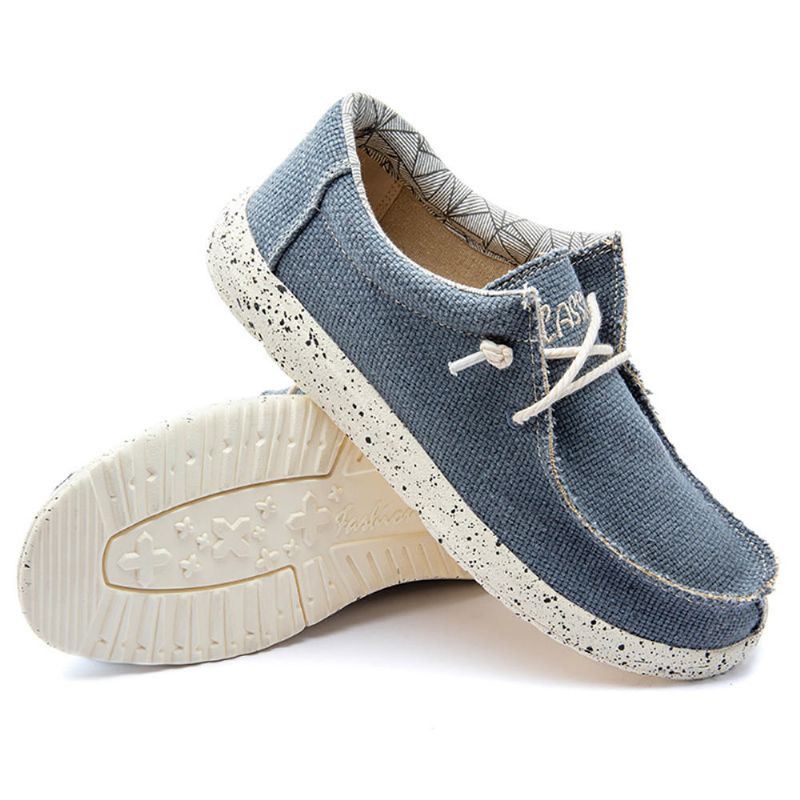 Heren Canvas Casual Geweven Wandelschoenen Met Zachte Zool