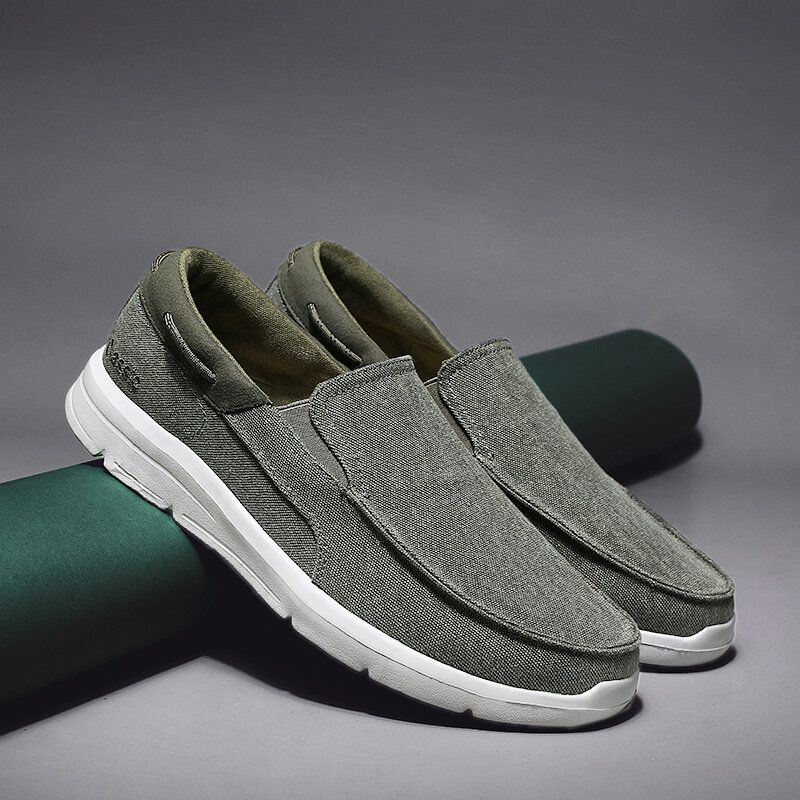 Heren Canvas Lichtgewicht Draagbare Slip-on Casual Schoenen