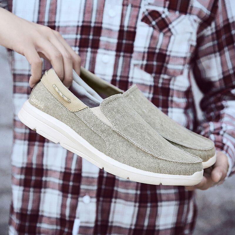 Heren Canvas Lichtgewicht Draagbare Slip-on Casual Schoenen