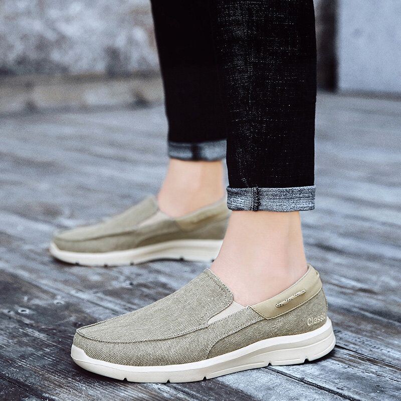 Heren Canvas Lichtgewicht Draagbare Slip-on Casual Schoenen