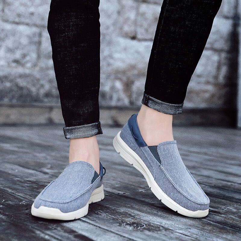 Heren Canvas Lichtgewicht Draagbare Slip-on Casual Schoenen