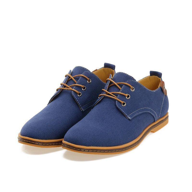 Heren Canvas Soft Sole Antislip Trendy Solid Lace Up Casual Schoenen