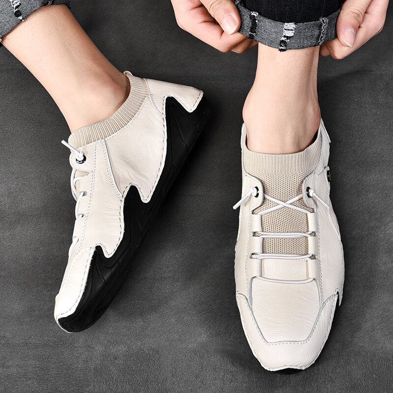 Heren Casual Bussiness Sneakers Rijden Ademende Lichtgewicht Antislip Zachte Schoenen