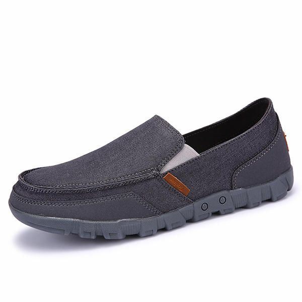 Heren Casual Canvas Slip On Zachte Ademende Outdoor Flats