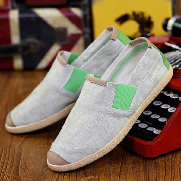 Heren Casual Outdoor Slip On Canvas Comfortabele Flats Loafers Schoenen