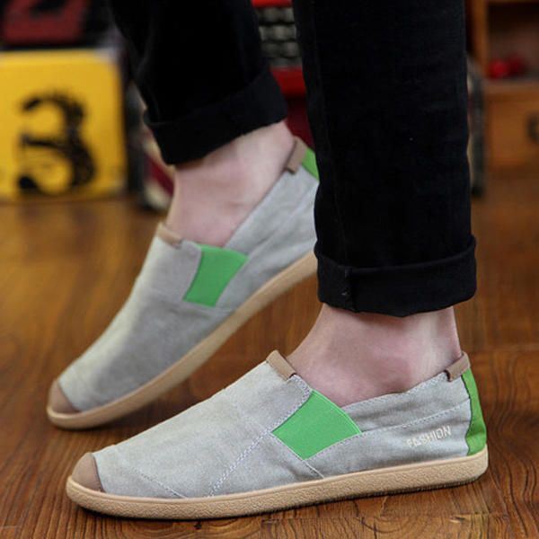 Heren Casual Outdoor Slip On Canvas Comfortabele Flats Loafers Schoenen