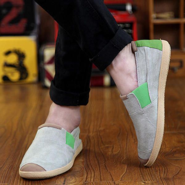 Heren Casual Outdoor Slip On Canvas Comfortabele Flats Loafers Schoenen