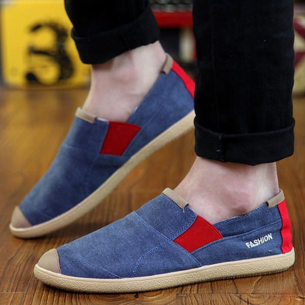 Heren Casual Outdoor Slip On Canvas Comfortabele Flats Loafers Schoenen