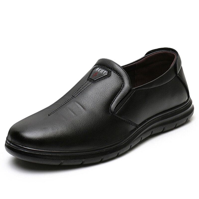 Heren Casual Slip-on Ademende Echt Lederen Zakelijke Schoenen