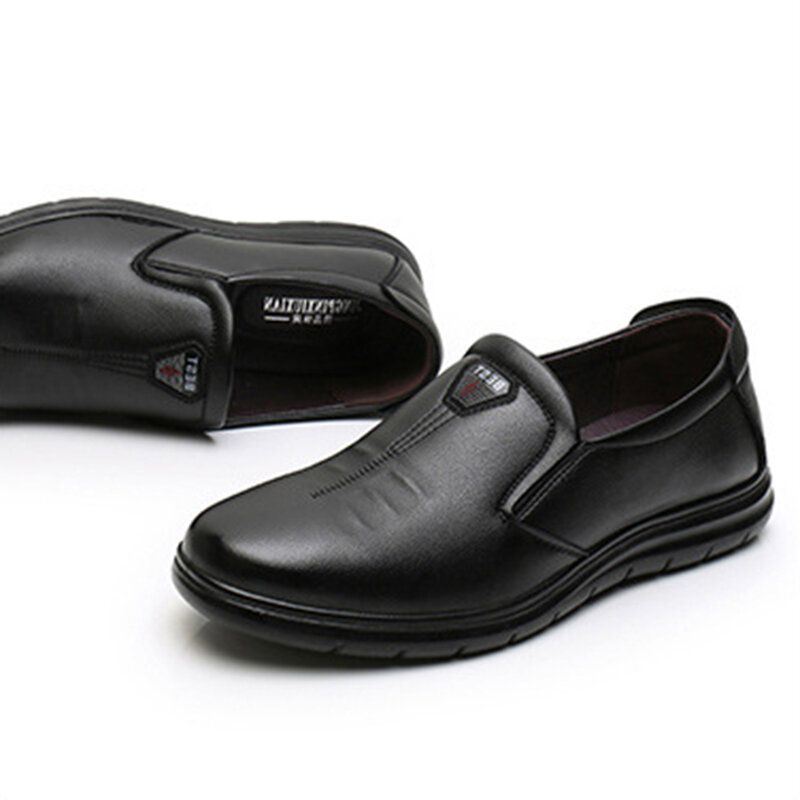 Heren Casual Slip-on Ademende Echt Lederen Zakelijke Schoenen