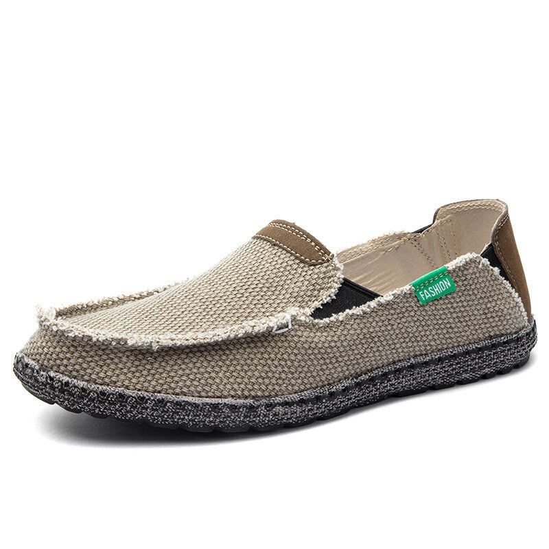 Heren Comfy Canvas Antislip Ademende Instappers Casual Schoenen