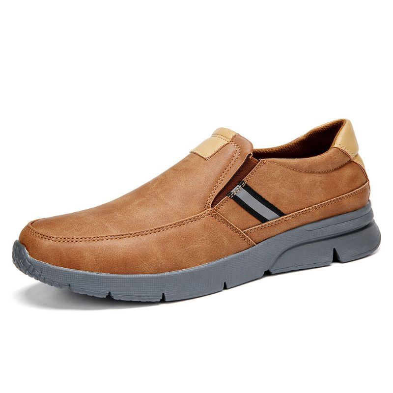 Heren Comfy Microfiber Leren Slip-on Zakelijke Casual Schoenen