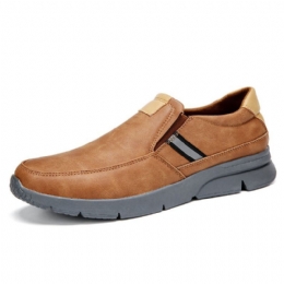 Heren Comfy Microfiber Leren Slip-on Zakelijke Casual Schoenen