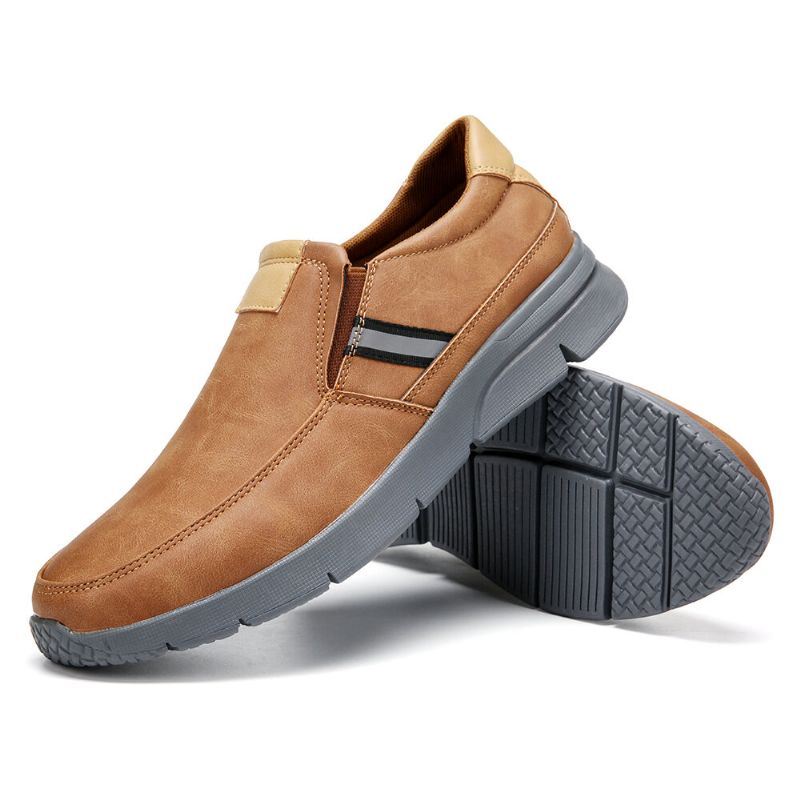 Heren Comfy Microfiber Leren Slip-on Zakelijke Casual Schoenen