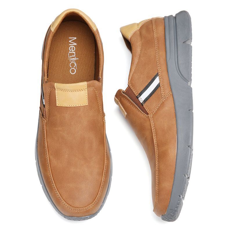 Heren Comfy Microfiber Leren Slip-on Zakelijke Casual Schoenen