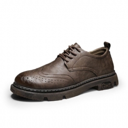 Heren Comfy Oxfords Brogue Casual Schoenen Met Veters En Ronde Neus